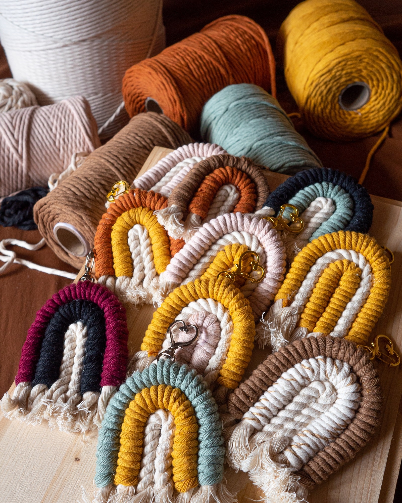 portachiavi in macrame